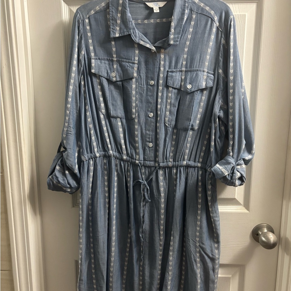 Time and Tru Blue Long Sleeve Dress